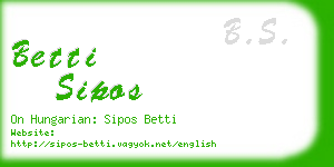 betti sipos business card